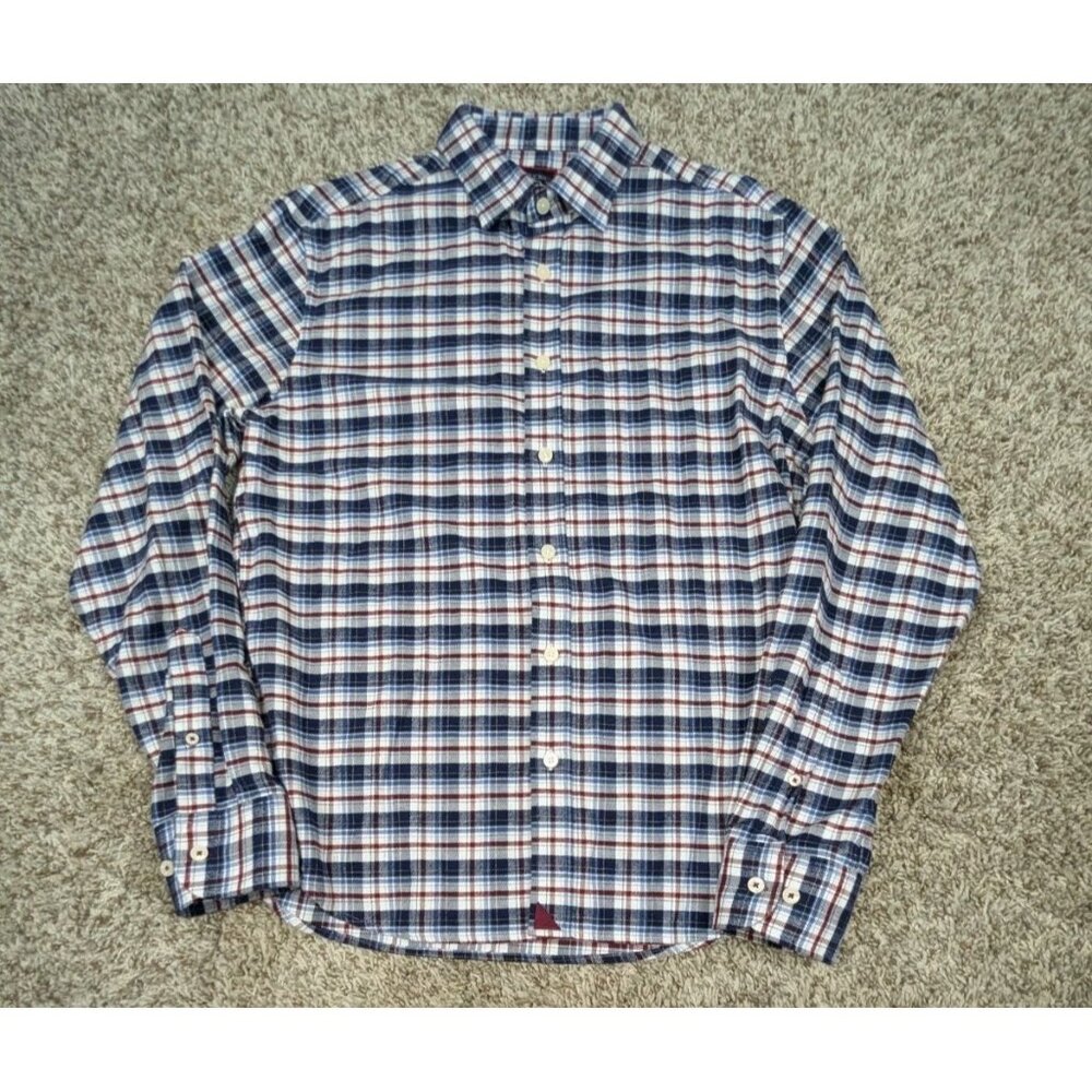 UNTUCKit Shirt Mens Medium Slim Fit Plaid Button Up Lightweight Flannel Cotton